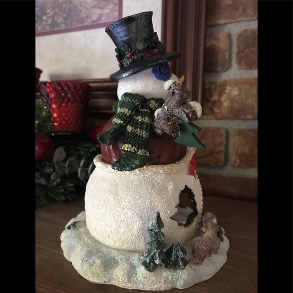 Rare Vintage Hand Painted Snowman Christmas Sculpture Collectible - Picture 3 of 7